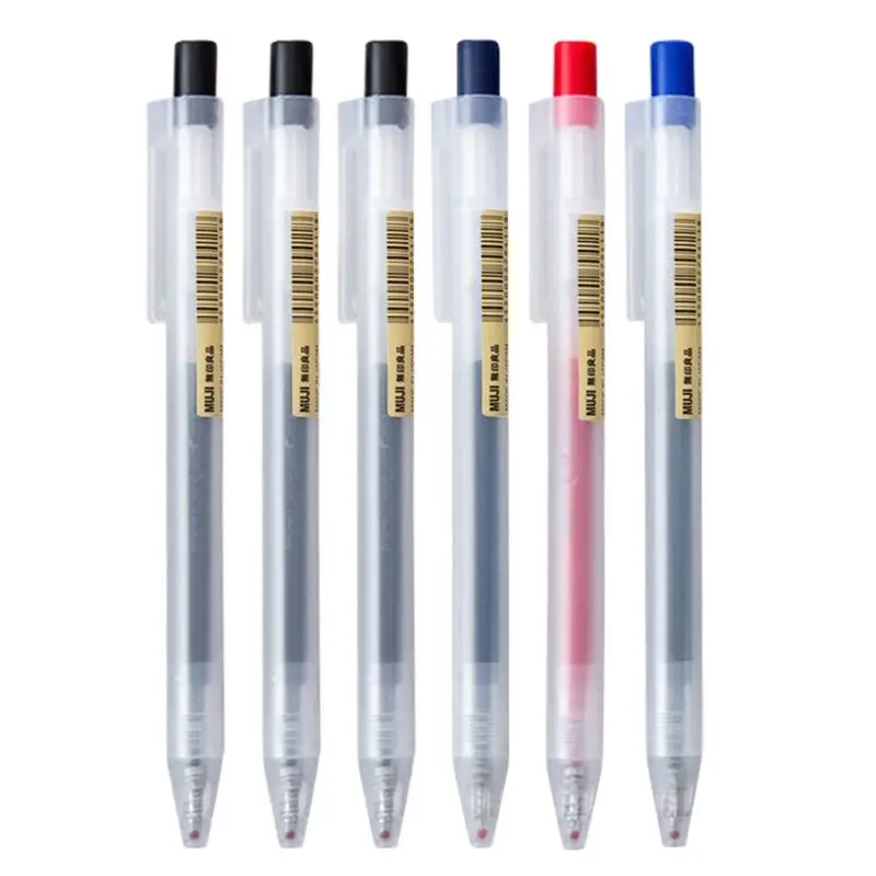 Muji Stationery Gel Pen - 1/3Pcs/Set Kawaii MUJIs Gel Pen Black/Red/Blue