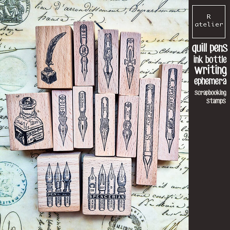 Fountain Pen Bottled Ink - Scrapbooking Stamp Fountain Pen Nib Ink