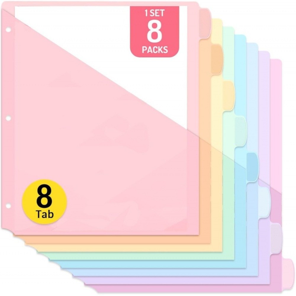 8 pcs A4 Pastel Binder Divider - Tab Divider A4 recension och pris