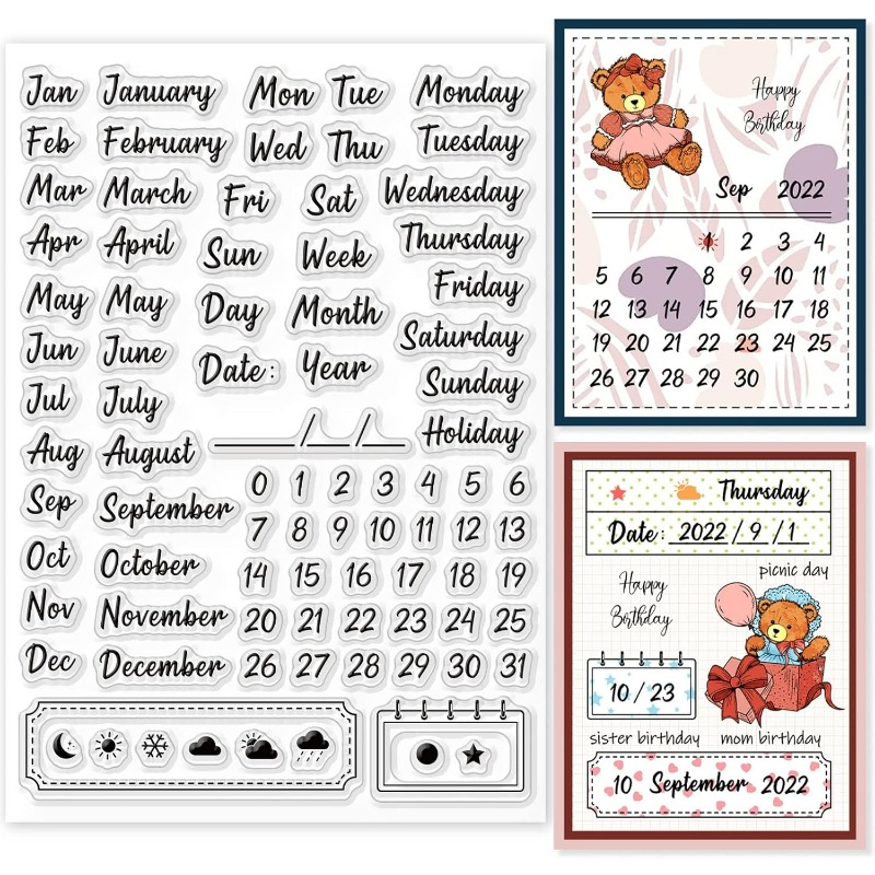 1PC 8.3x5.8in Calendar Clear S - Rubber Date Stamp recension och pris