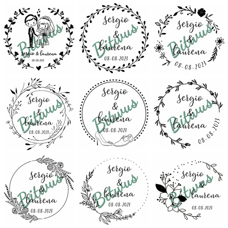 Custom Wedding Stamp inked sta - Rubber Date Stamp recension och pris